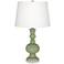 Majolica Green Apothecary Table Lamp with Dimmer