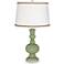 Majolica Green Apothecary Table Lamp with Twist Scroll Trim