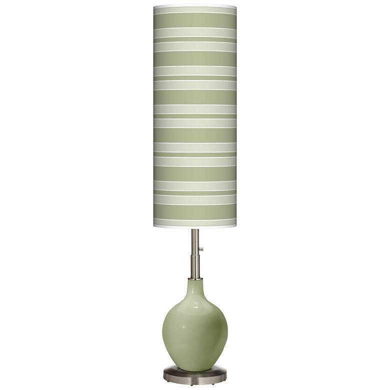 Image 1 Majolica Green Bold Stripe Ovo Floor Lamp