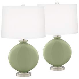 Image2 of Majolica Green Carrie Table Lamp Set of 2 with Dimmers