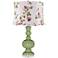 Majolica Green Cottage Rose Shade Apothecary Table Lamp