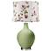 Majolica Green Cottage Rose Shade Ovo Table Lamp