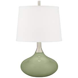 Image2 of Majolica Green Felix Modern Table Lamp with Table Top Dimmer