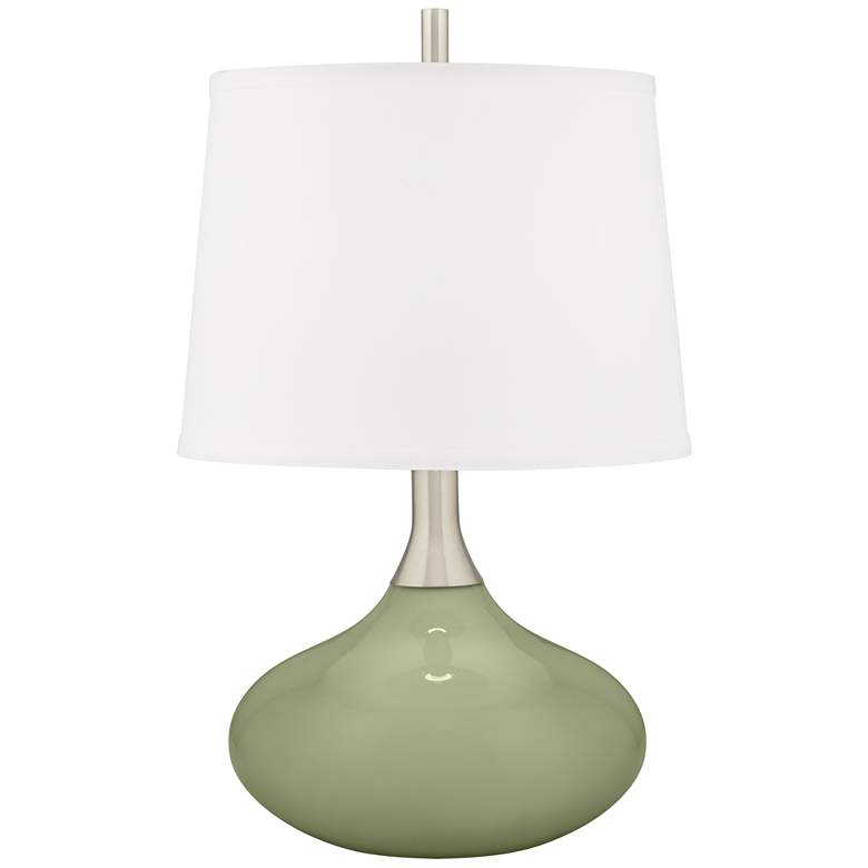 Image 2 Majolica Green Felix Modern Table Lamp with Table Top Dimmer