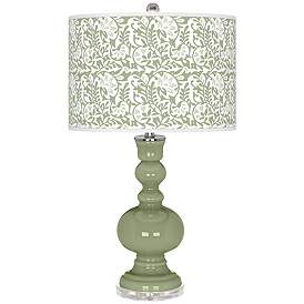 Image1 of Majolica Green Gardenia Apothecary Table Lamp