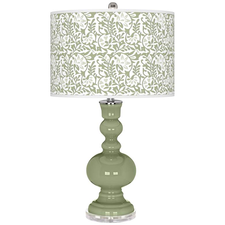 Image 1 Majolica Green Gardenia Apothecary Table Lamp