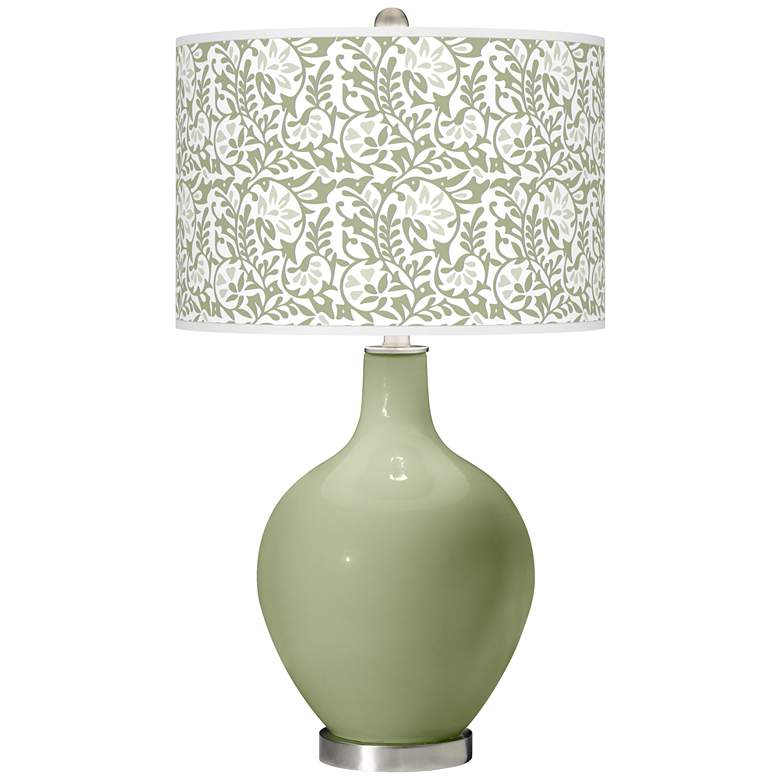 Image 1 Majolica Green Gardenia Ovo Table Lamp