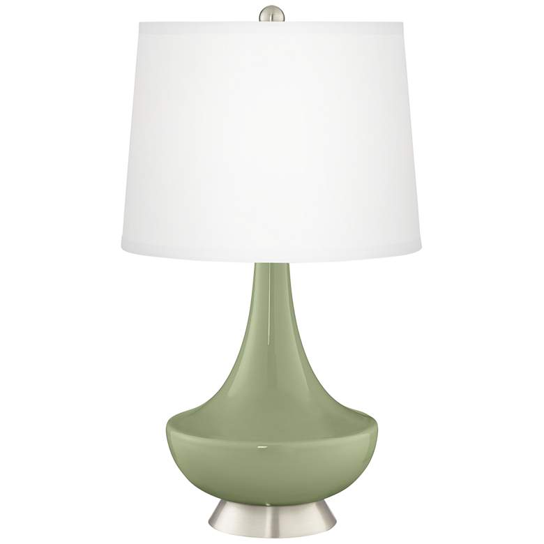 Image 2 Majolica Green Gillan Glass Table Lamp with Dimmer