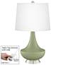 Majolica Green Gillan Glass Table Lamp with Dimmer