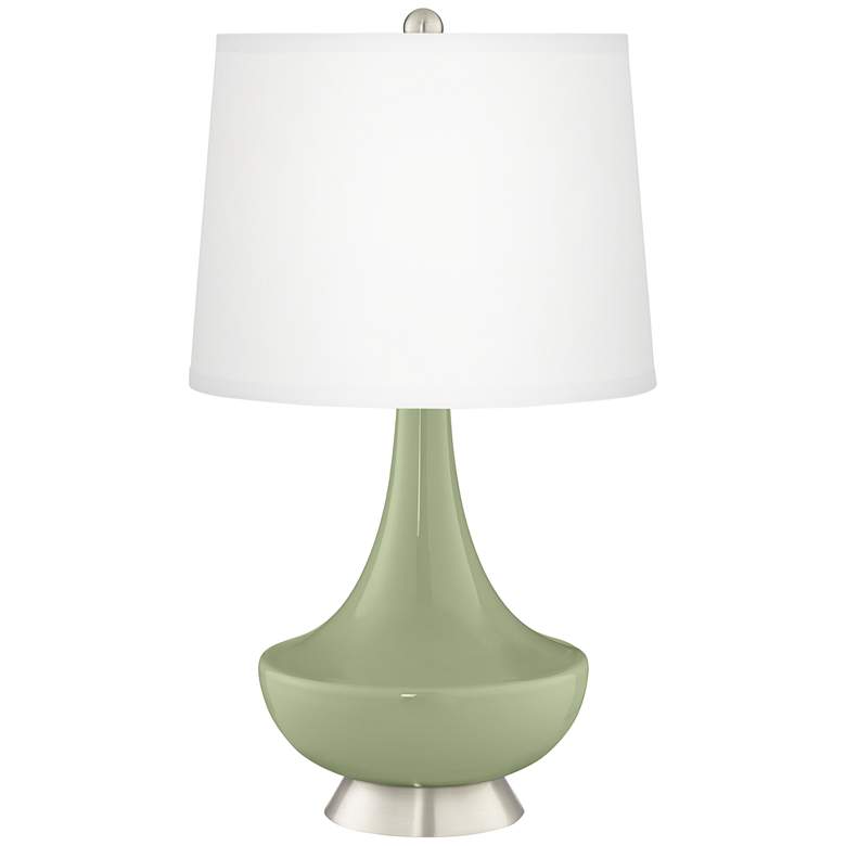 Image 2 Majolica Green Gillan Glass Table Lamp
