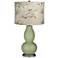 Majolica Green Golden Bamboo Shade Double Gourd Table Lamp
