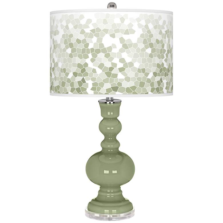 Image 1 Majolica Green Mosaic Giclee Apothecary Table Lamp