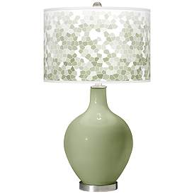 Image1 of Majolica Green Mosaic Giclee Ovo Table Lamp