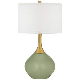Image1 of Majolica Green Nickki Brass Table Lamp