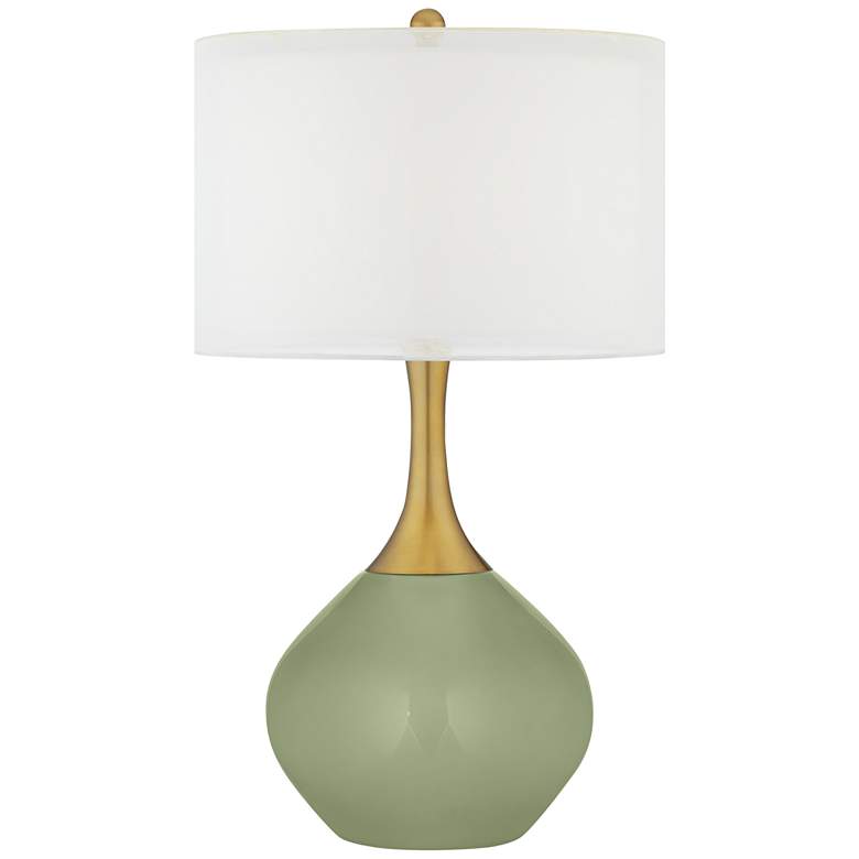 Image 1 Majolica Green Nickki Brass Table Lamp