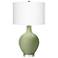 Majolica Green Ovo Table Lamp With Dimmer