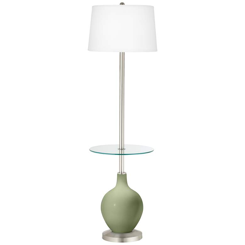 Image 1 Majolica Green Ovo Tray Table Floor Lamp