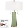Majolica Green Peggy Glass Table Lamp With Dimmer