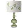 Majolica Green Rose Bouquet Apothecary Table Lamp
