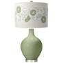 Majolica Green Rose Bouquet Ovo Table Lamp