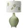 Majolica Green Rose Bouquet Ovo Table Lamp