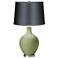 Majolica Green - Satin Dark Gray Shade Ovo Table Lamp