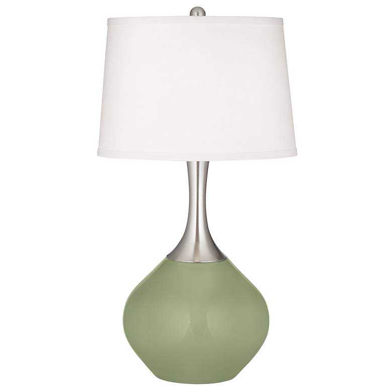 Image 2 Majolica Green Spencer Table Lamp with Dimmer