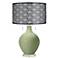 Majolica Green Toby Table Lamp With Black Metal Shade