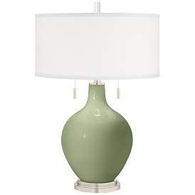 Image2 of Majolica Green Toby Table Lamp with Dimmer