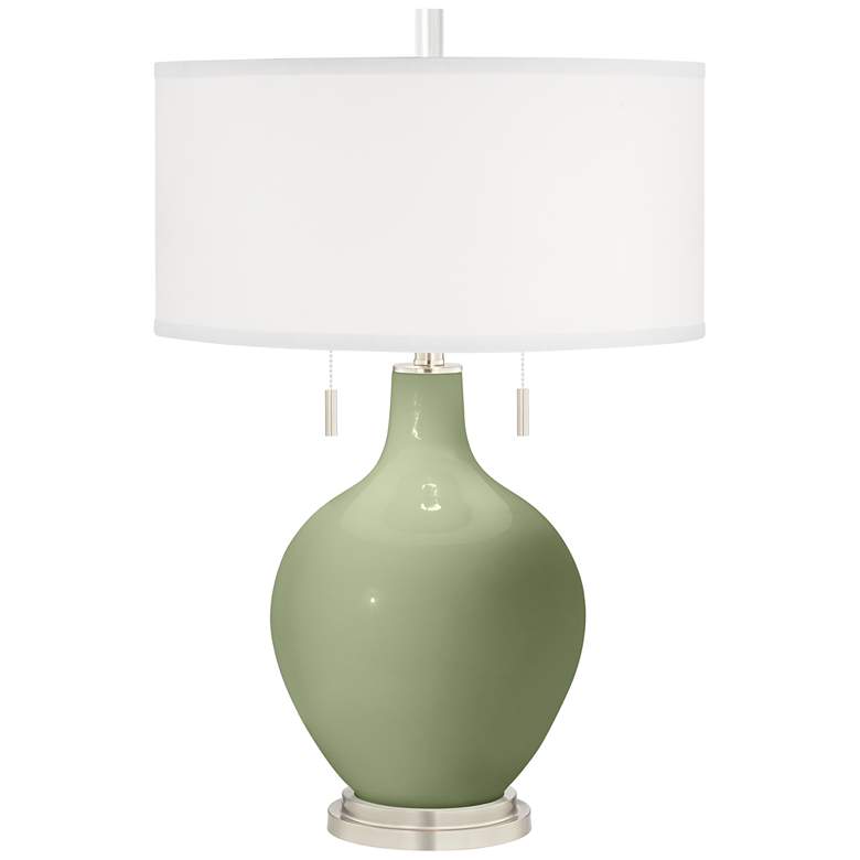 Image 2 Majolica Green Toby Table Lamp with Dimmer