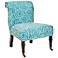 Majorelle Blue and White Accent Chair