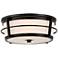 Maka 14 3/4" Wide Gloss Black Frosted Glass Ceiling Light