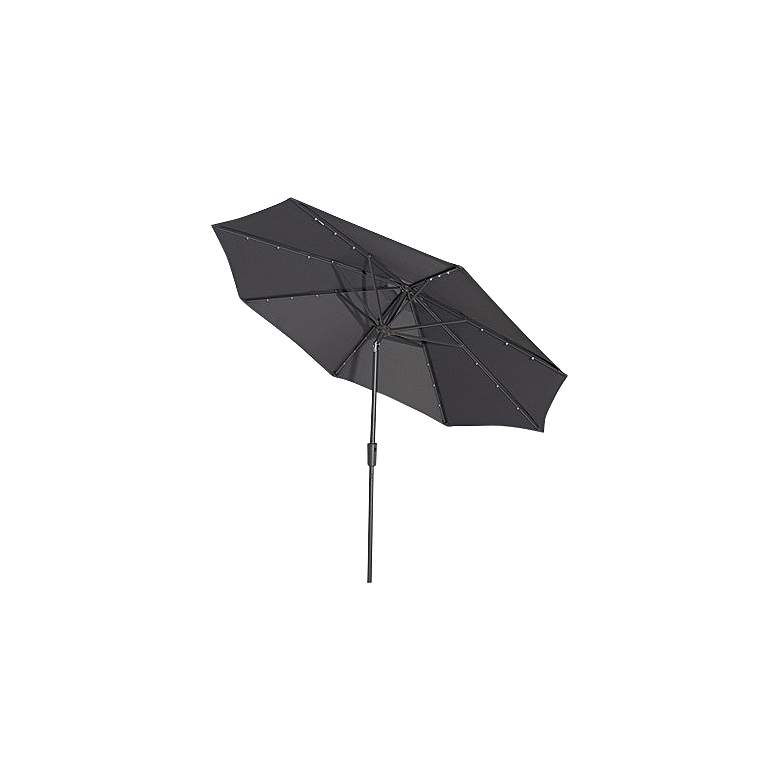 Image 1 Maka 9-Foot Dark Gray Fabric Standing Umbrella w/ LED Lights