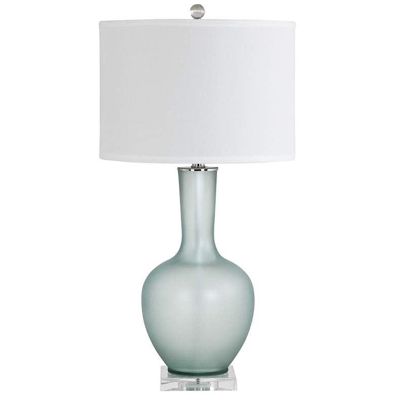 Image 1 Makea Frosted Green Glass Vase Table Lamp