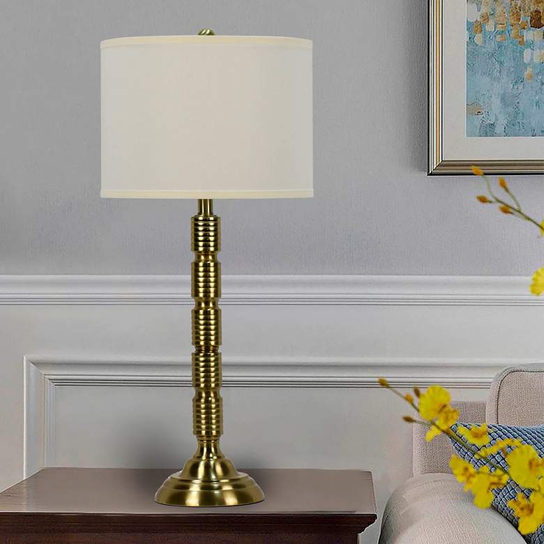 Image 3 Makemake Soft Gold Ribbed Metal Table Lamps Set of 2 more views