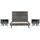 Makena 3 Piece Queen Bedroom Set in Grey Acacia Wood and Steel