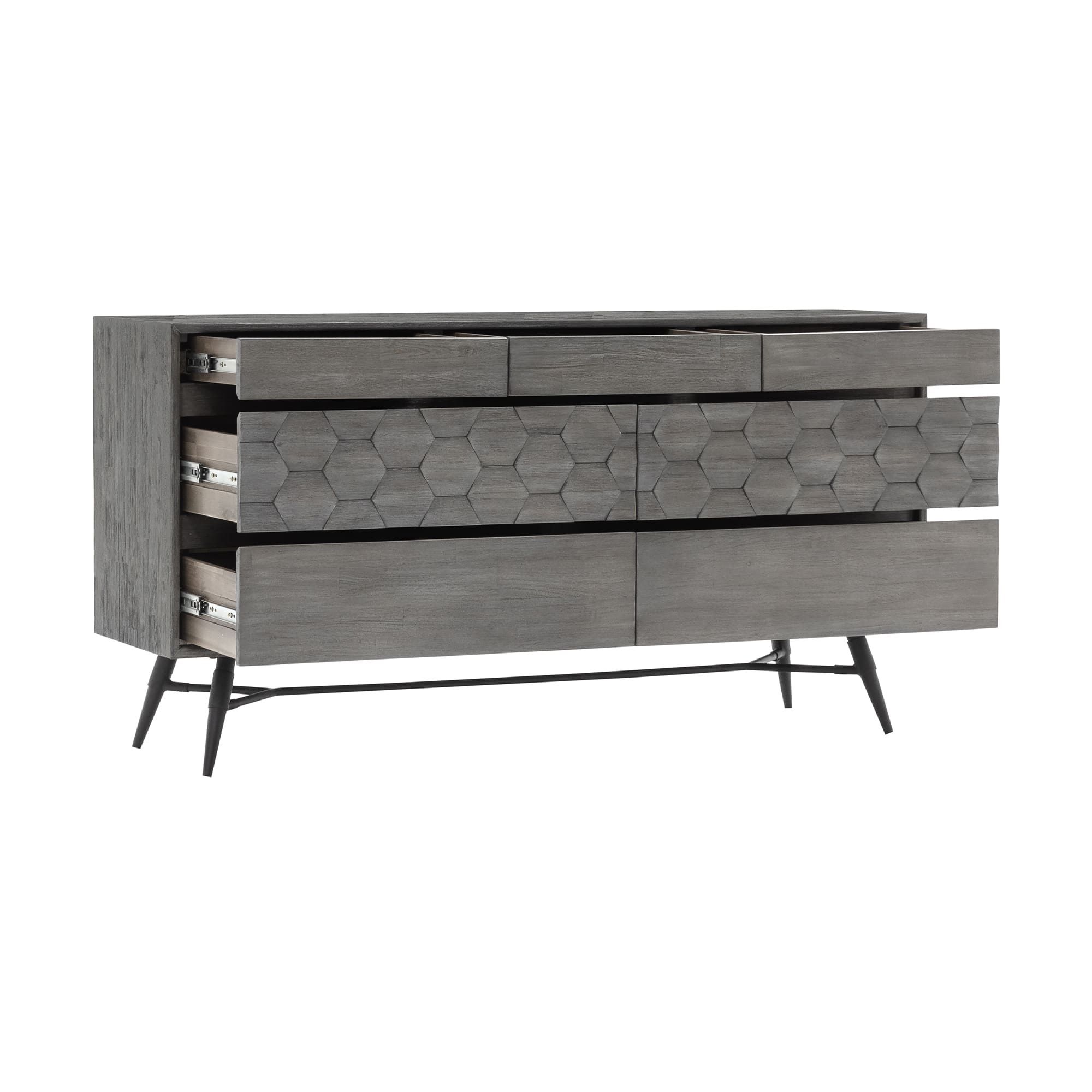 Image 4 Makena Dresser with 6 Drawers in Grey Acacia Wood more views