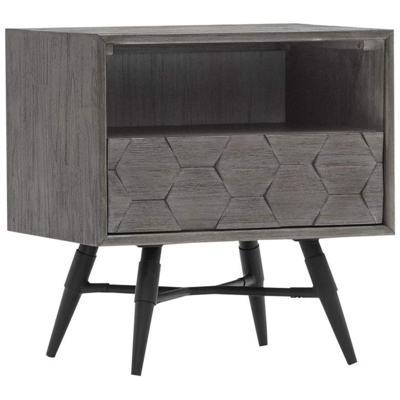 Image 1 Makena Nightstand with 1 Drawer in Grey Acacia Wood