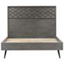 Makena Queen Platform Bed in Grey Acacia Wood and Steel