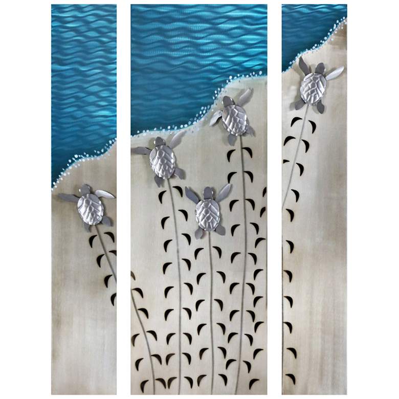 Image 1 Making Tracks Triptych 47" High 3-Piece Metal Wall Art Set