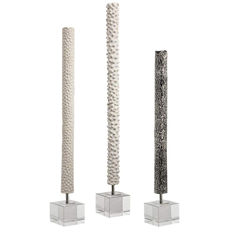 Image 2 Makira 29 inch High Black and White Ceramic Sculptures Set of 3