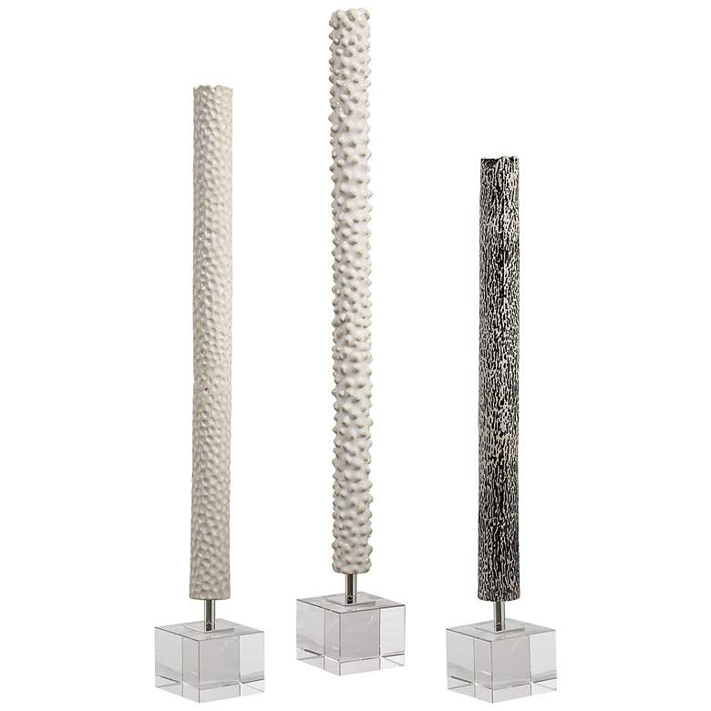 Image 2 Makira 29 inch High Black and White Ceramic Sculptures Set of 3