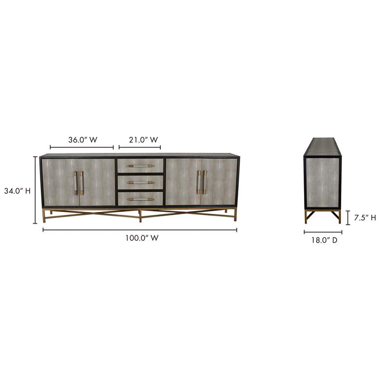 Image 7 Mako Sideboard Large Grey more views
