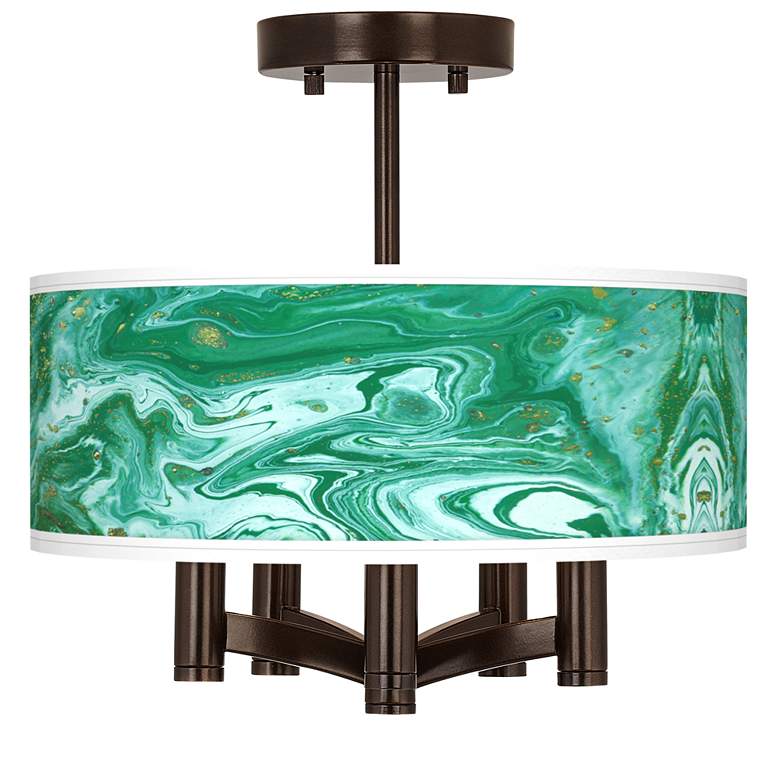 Image 1 Malachite Ava 5-Light Bronze Ceiling Light