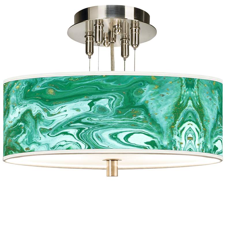 Image 1 Malachite Giclee 14 inch Wide Ceiling Light