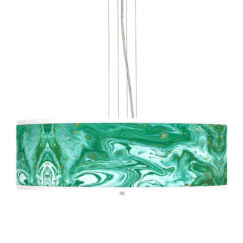 Image 1 Malachite Giclee 24 inch Wide 4-Light Pendant Chandelier