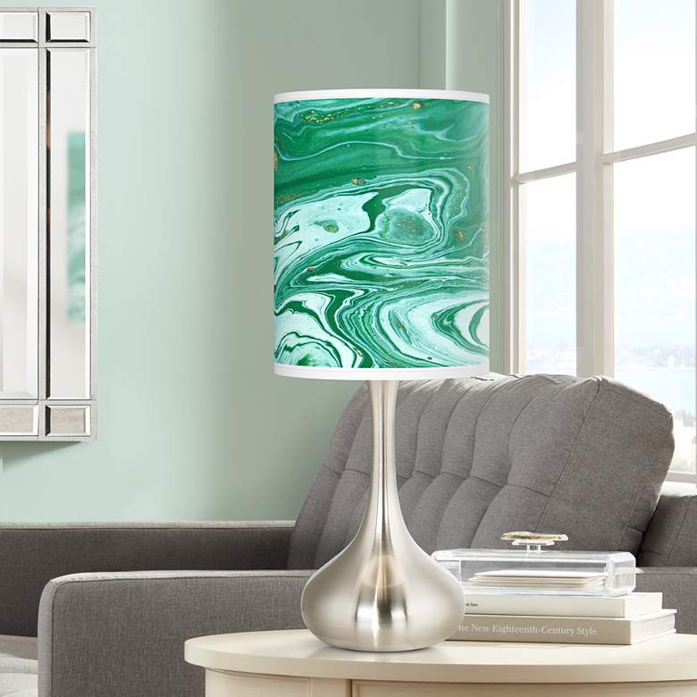 Image 1 Malachite Giclee Droplet Table Lamp