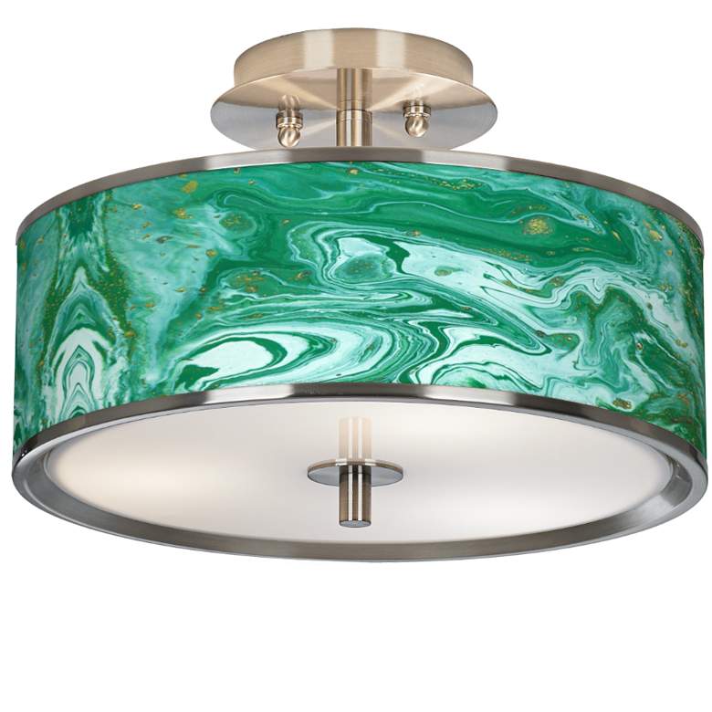 Image 1 Malachite Giclee Glow 14" Wide Ceiling Light