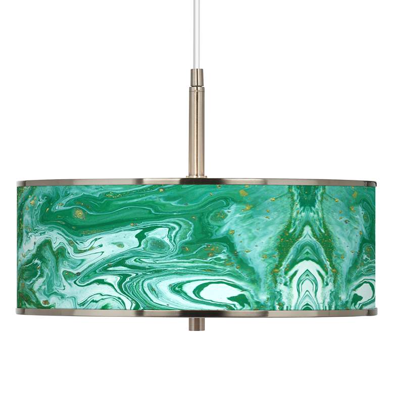 Image 1 Malachite Giclee Glow 16" Wide Pendant Light