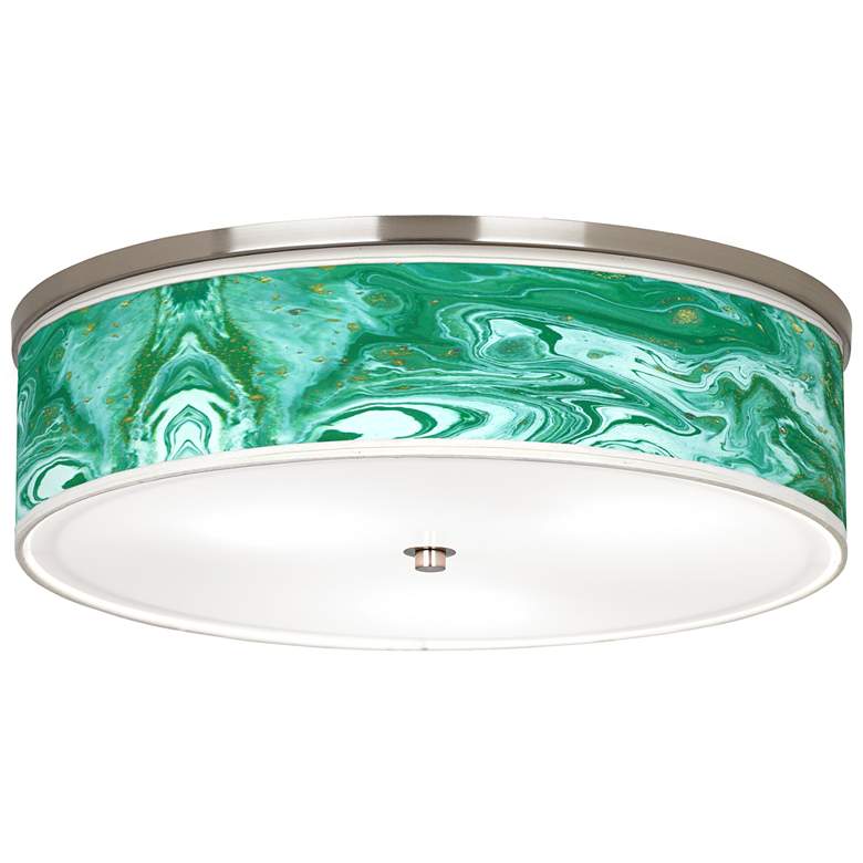 Image 1 Malachite Giclee Nickel 20 1/4 inch Wide Ceiling Light